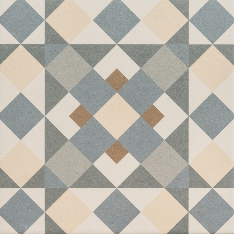 Ellis Taco 6.5x6.5 Matte Porcelain Encaustic Tile - Floor, Wall & Backsplash