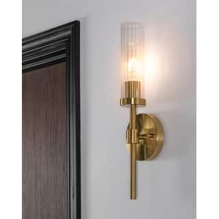 AFX Huntington 18'' Wall Sconce - Clear Ribbed Glass Shade