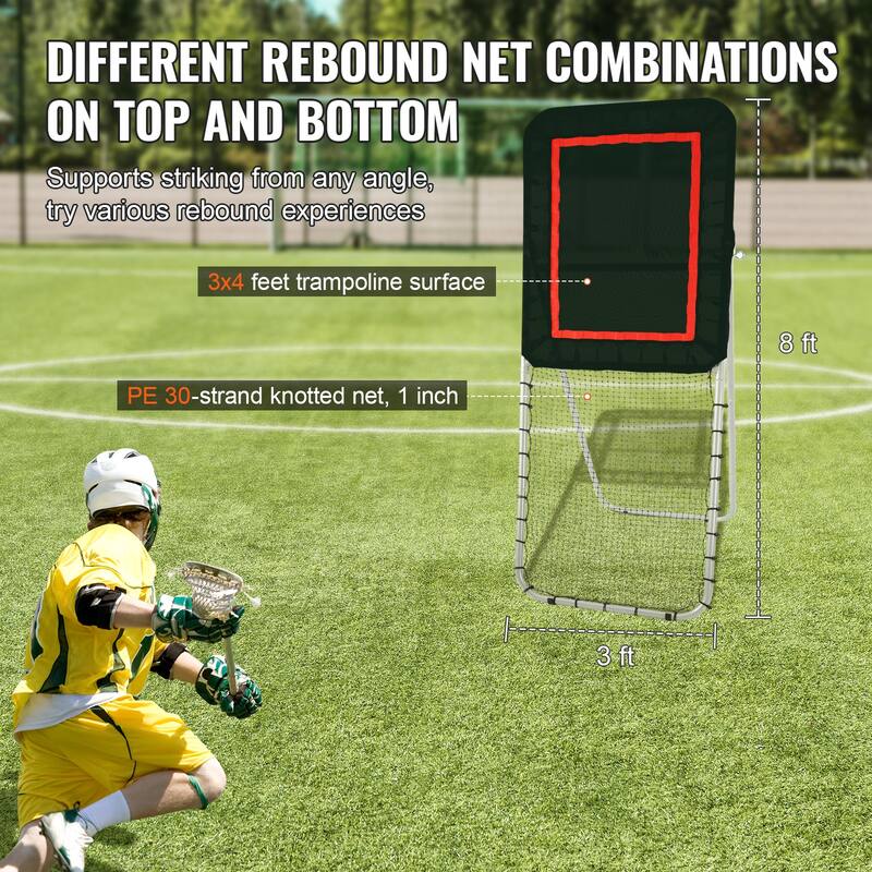 Folding Lacrosse Rebounder for Backyard, Volleyball Bounce Back Net, Pitchback Throwback Baseball Softball Training Screen