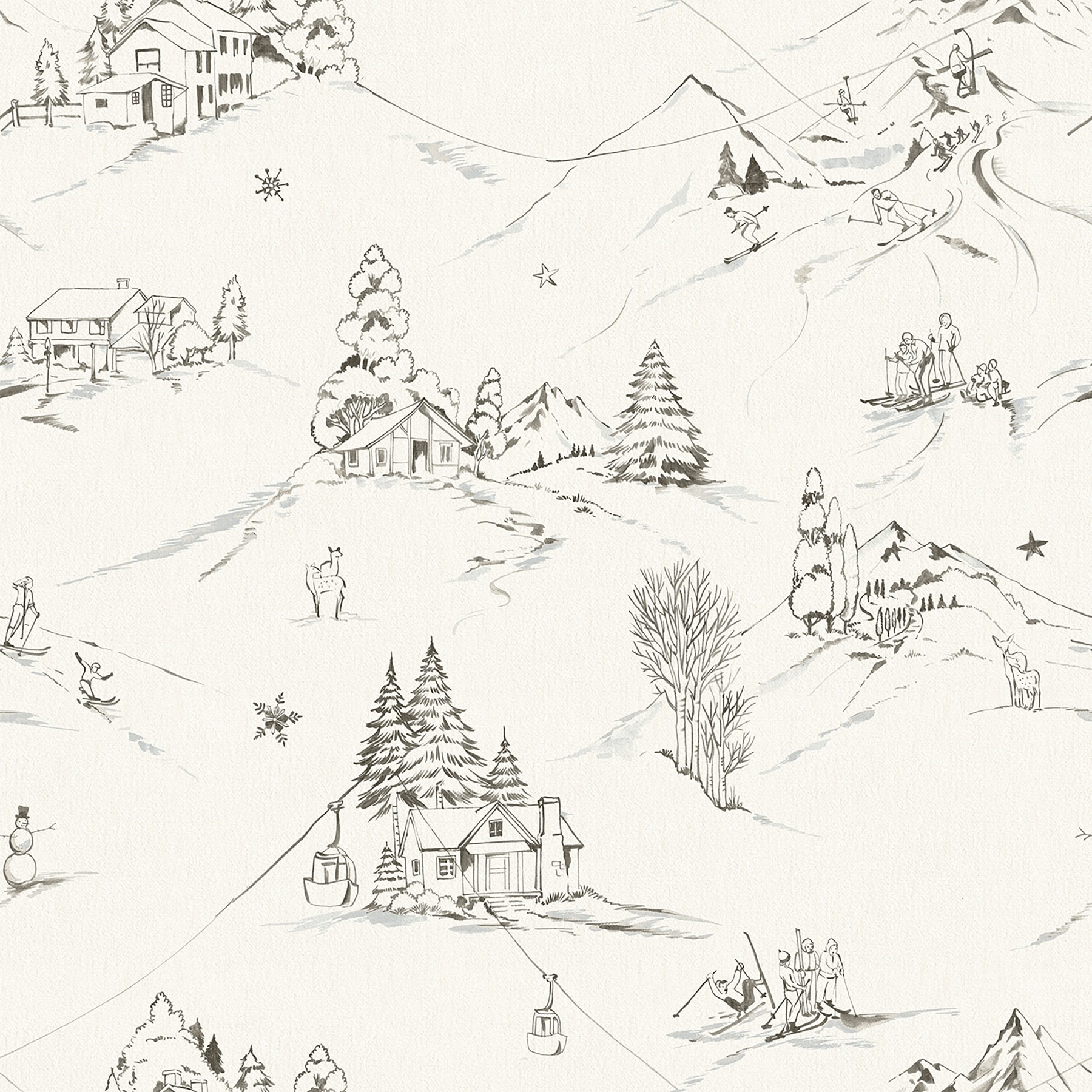 WallPops Mountain Side Charcoal Peel and Stick Wallpaper