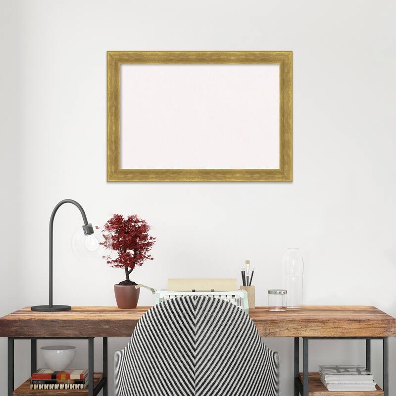 Angled Gold Wood Framed White Corkboard Bulletin Board, Organization Board, Pin Board