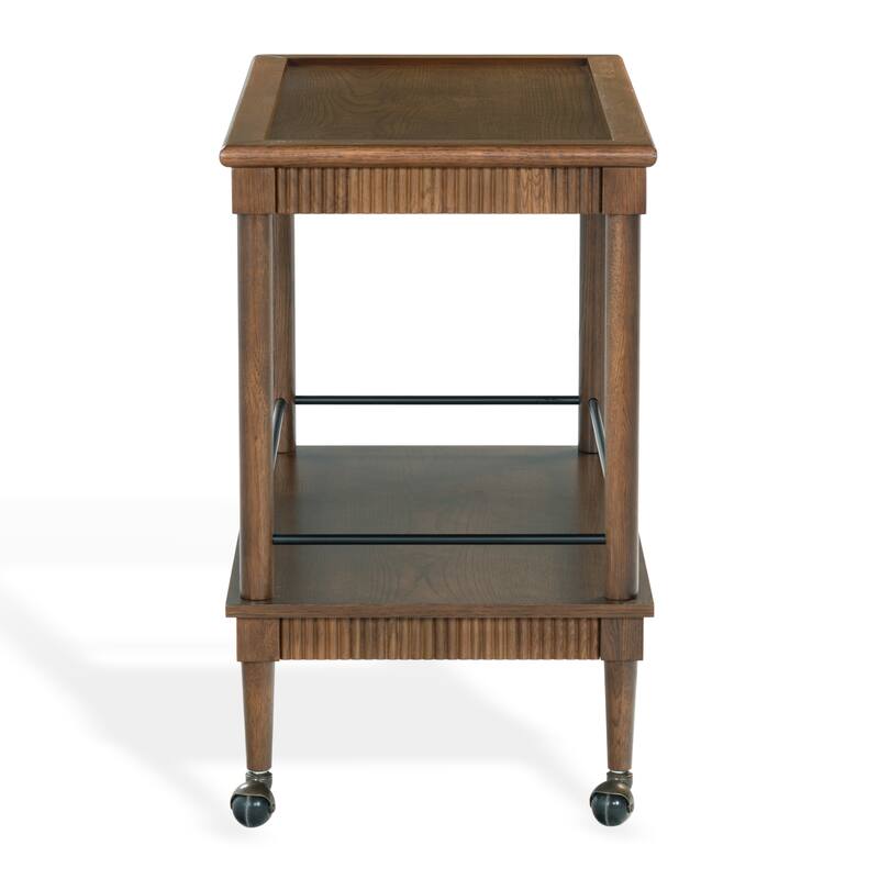 SAFAVIEH Couture Donna Brielle 2-Shelf Wood Bar cart - 38"W x 20"D x 32"H - Walnut