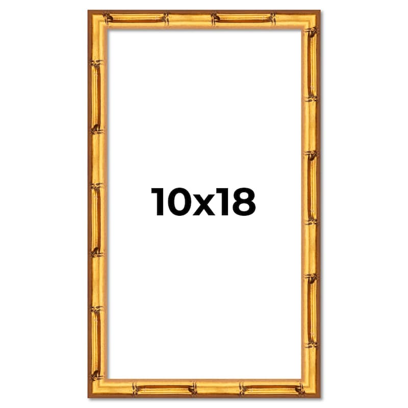 10x18 Frame Gold Bamboo Solid Wood Picture Frame | 1 Inch Moulding