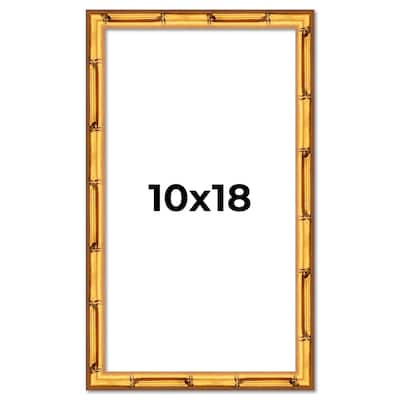 10x18 Frame Gold Bamboo Solid Wood Picture Frame | 1 Inch Moulding