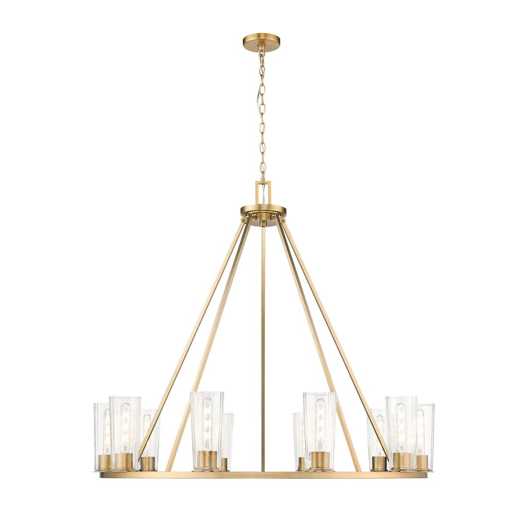 Titus 10 Light Chandelier in Modern Gold