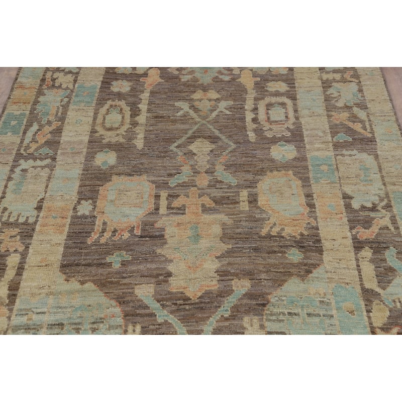 Vegetable Dye Oriental Oushak Turkish Rug Hand-Knotted Wool Carpet - 6'7" x 9'9"