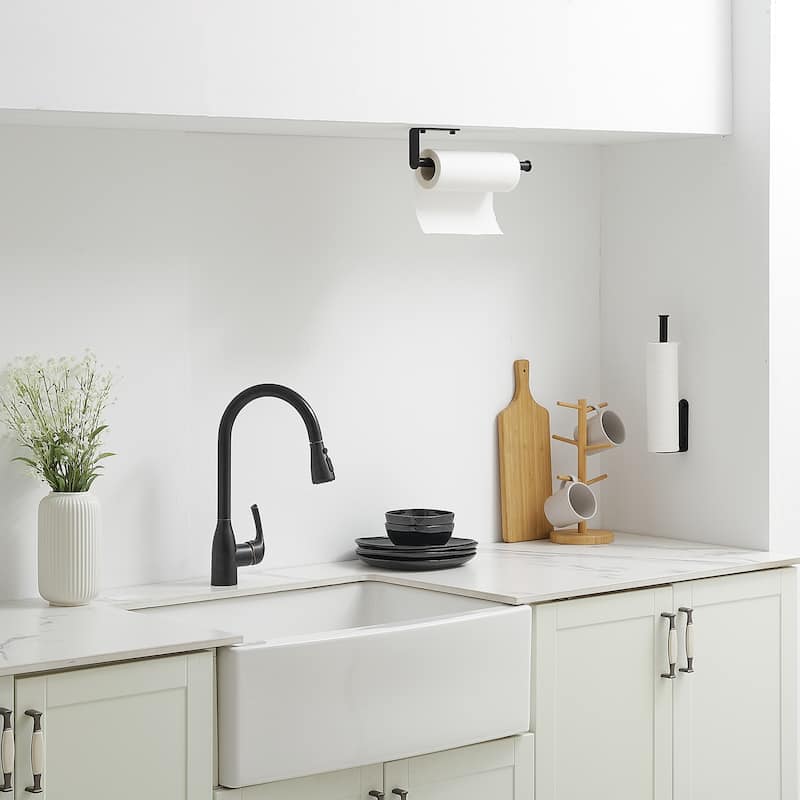 Wall Mount Paper Towel Holder Bulk- Self-Adhesive Under Cabinet (2 Pieces)