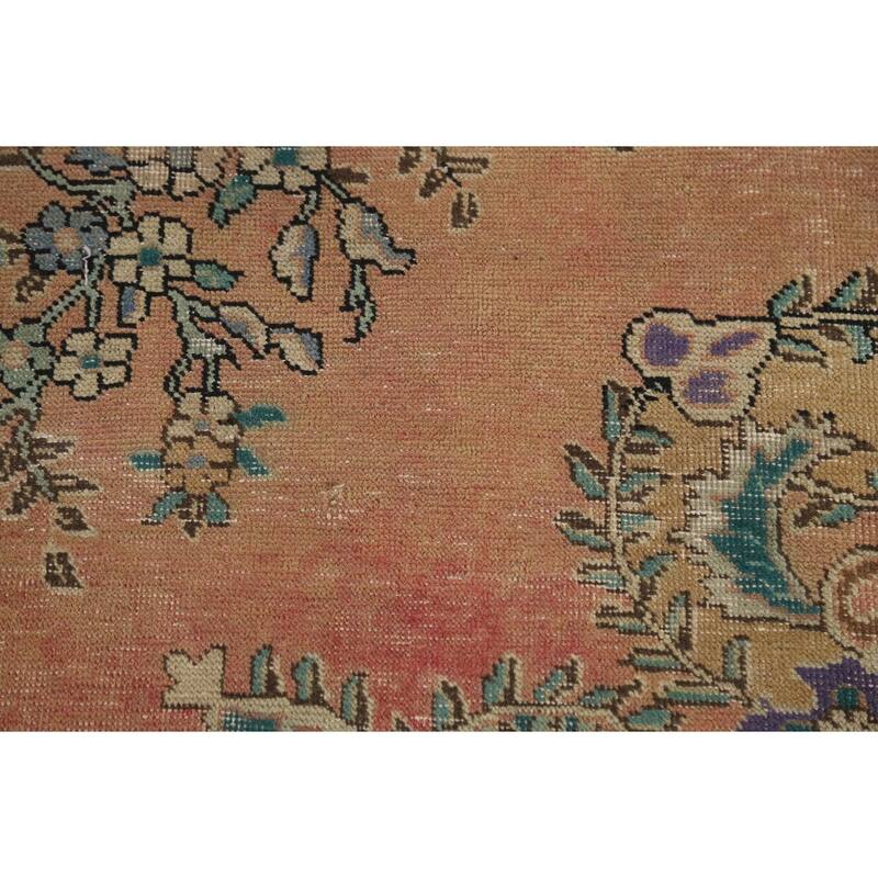 Vegetable Dye Tabriz Persian Vintage Area Rug Handmade Wool Carpet - 9'5" x 12'3"