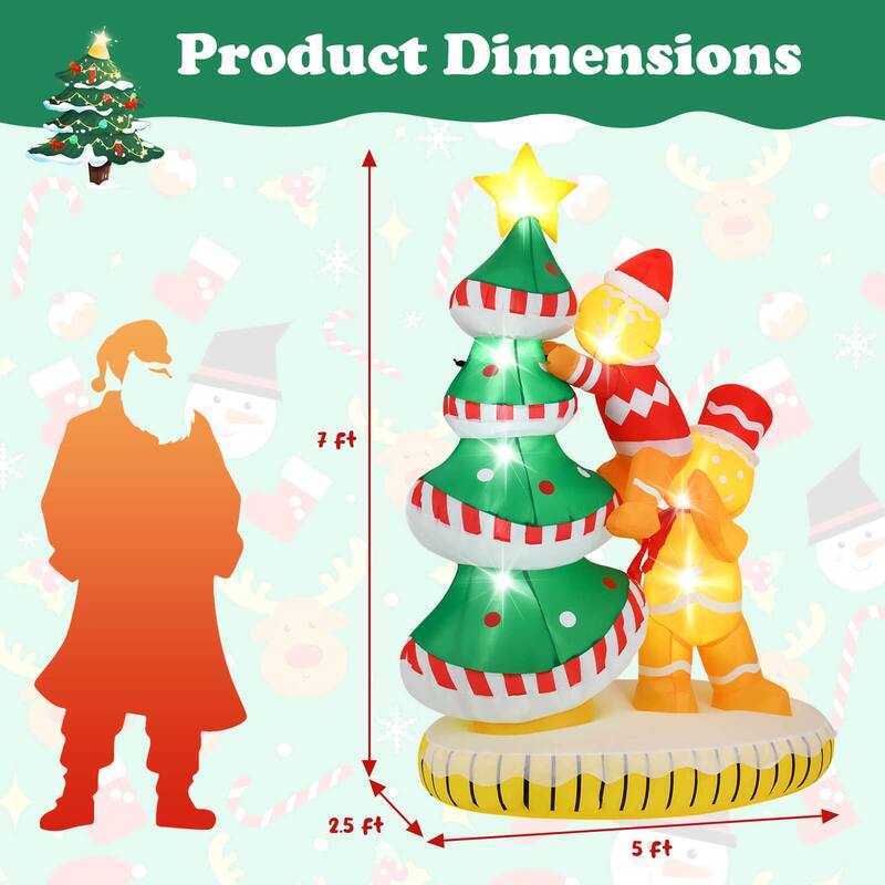 Costway 7 ft Inflatable Christmas Tree with 7Internal LED Lights & - See Details