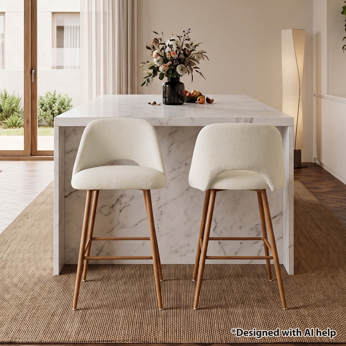 27" Boucle Counter Stool (Set of 2)