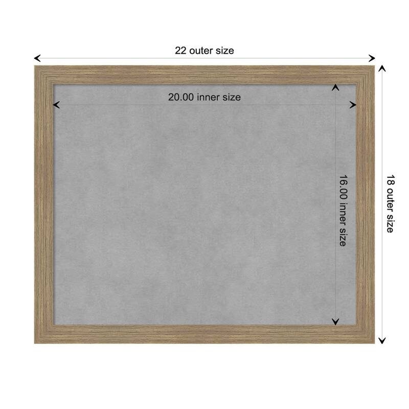 Amanti Art Woodgrain Stripe Mocha Framed Magnetic Board - Board Size 20x16
