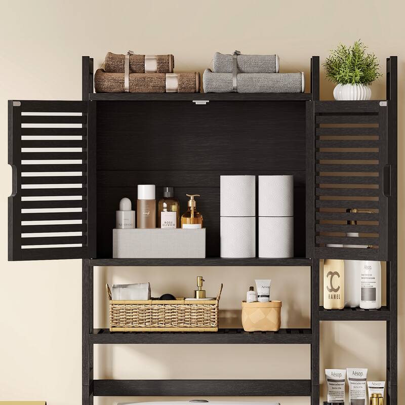 Bathroom Over-the-Toilet Storage Bamboo Over-the-Toilet Cabinet with Shelf
