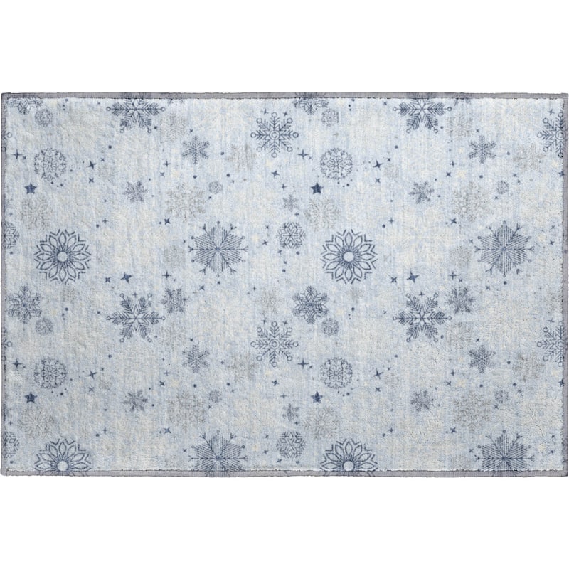 Premium Washable Super Soft Winter Snowflake Mayfield Rug