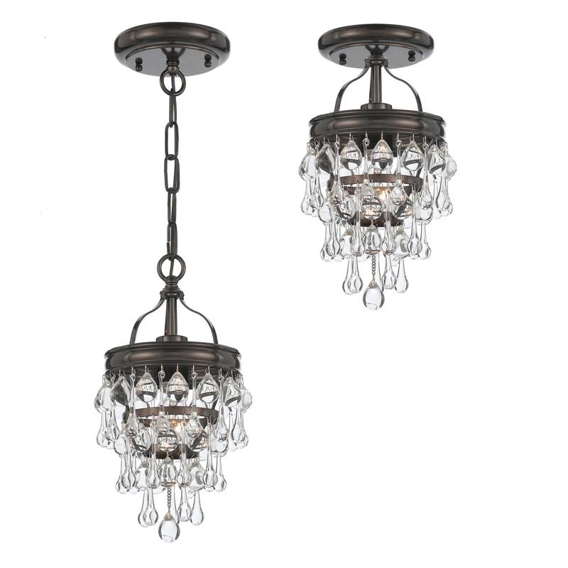 Calypso 1 Light Bronze Semi-Flush - 7.25'' W x 13.75'' H