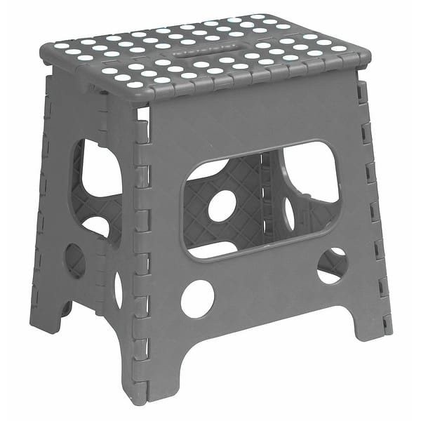 15" Folding Step Stool - Grey