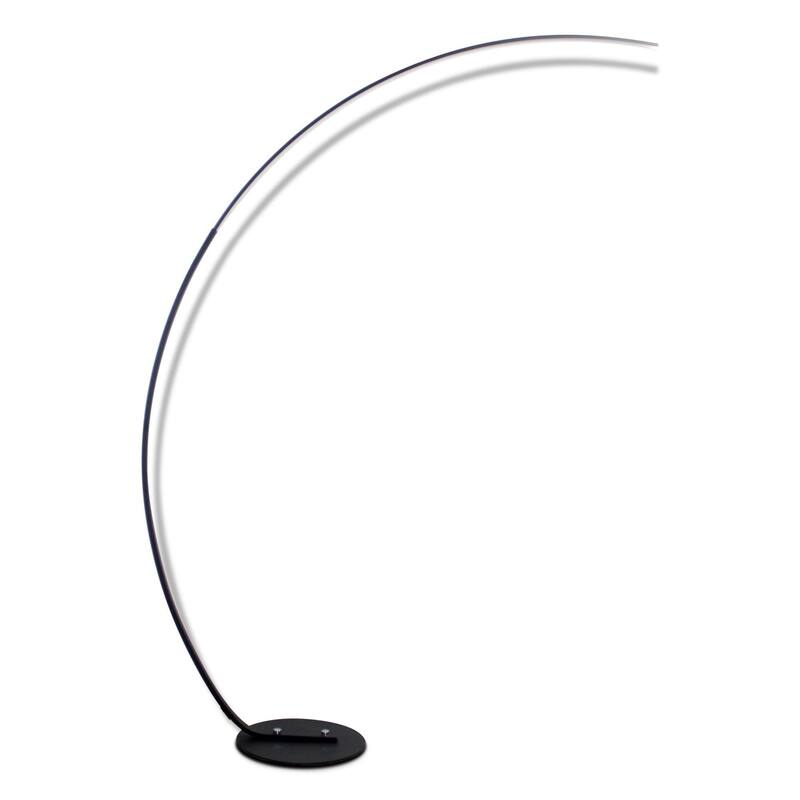 Modern Curve Floor Lamp with Remote Control - Black