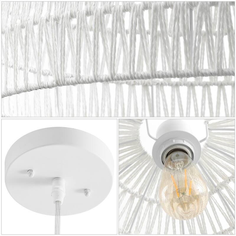 Jigu 1-Light Woven Rattan/Iron LED Pendant, by JONATHAN Y