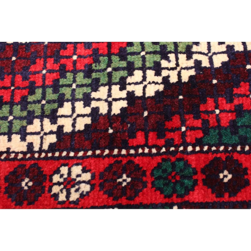 ECARPETGALLERY Hand-knotted Teimani Red Wool Rug - 2'9 x 4'7