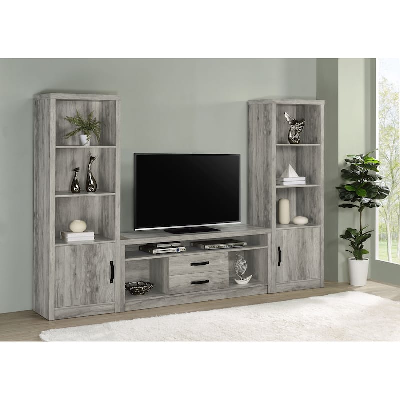 Burke 3-piece 59-inch TV Entertainment Center Grey Driftwood