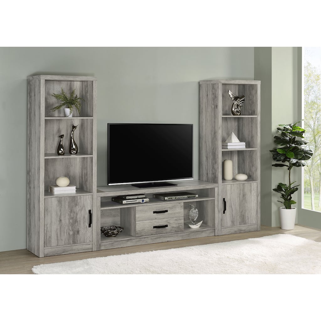 Burke 3-piece 59-inch TV Entertainment Center Grey Driftwood
