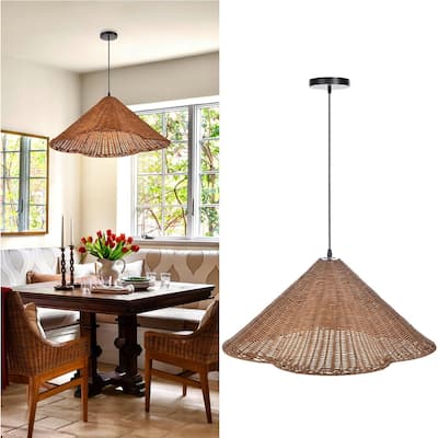 1 light pendant light coffee chandelier light rattan farmhouse light
