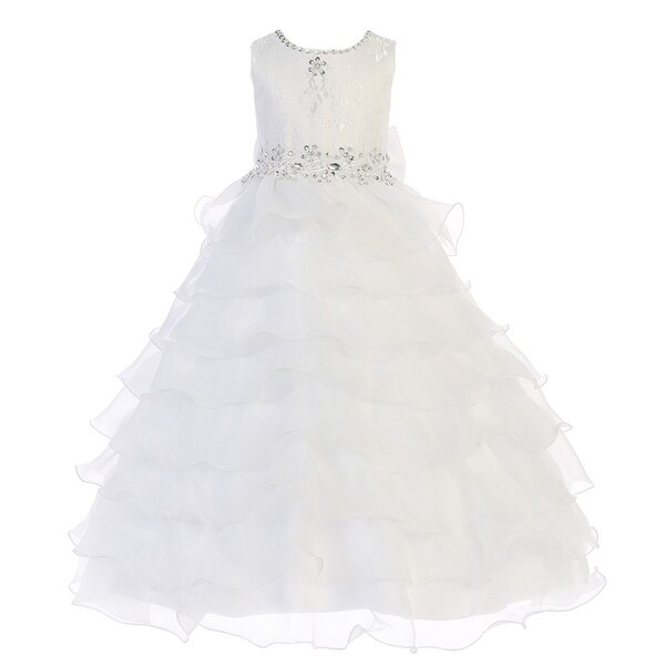 organza ruffle flower girl dress