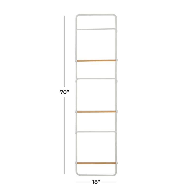 Metal Wall Mounted 6 Rack Ladder - Black or White - Roche River Decor