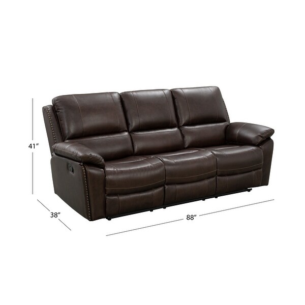 Abbyson Sebastian Top Grain Leather Reclining Sofa