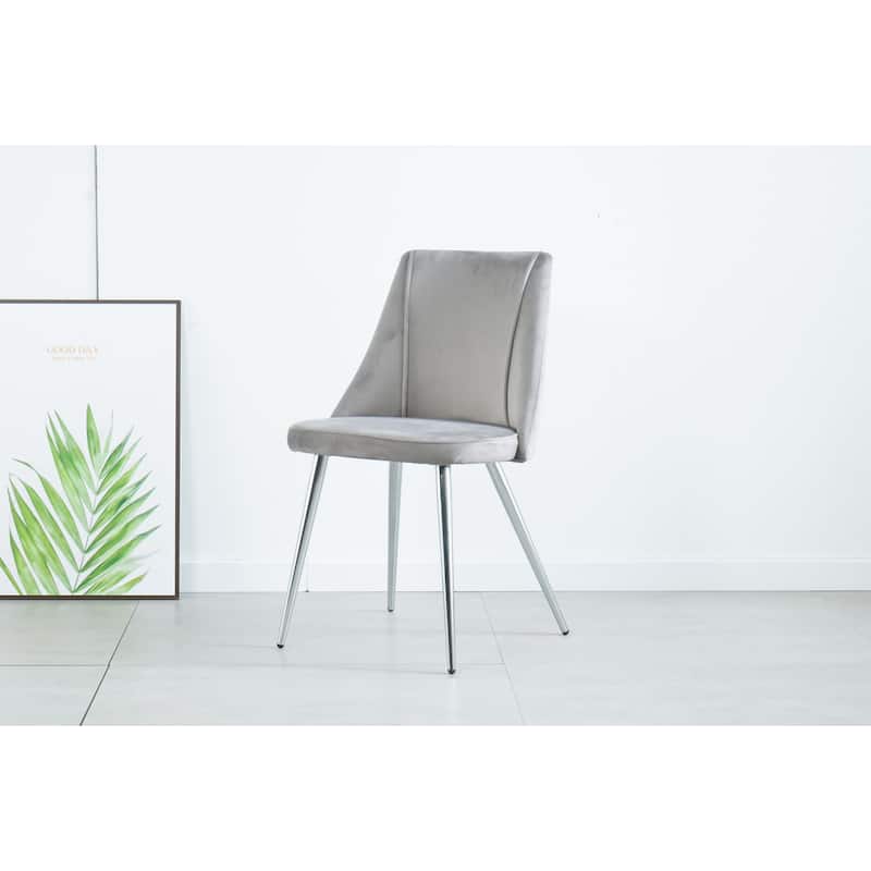 Modern Grey Velvet Dining Chairs