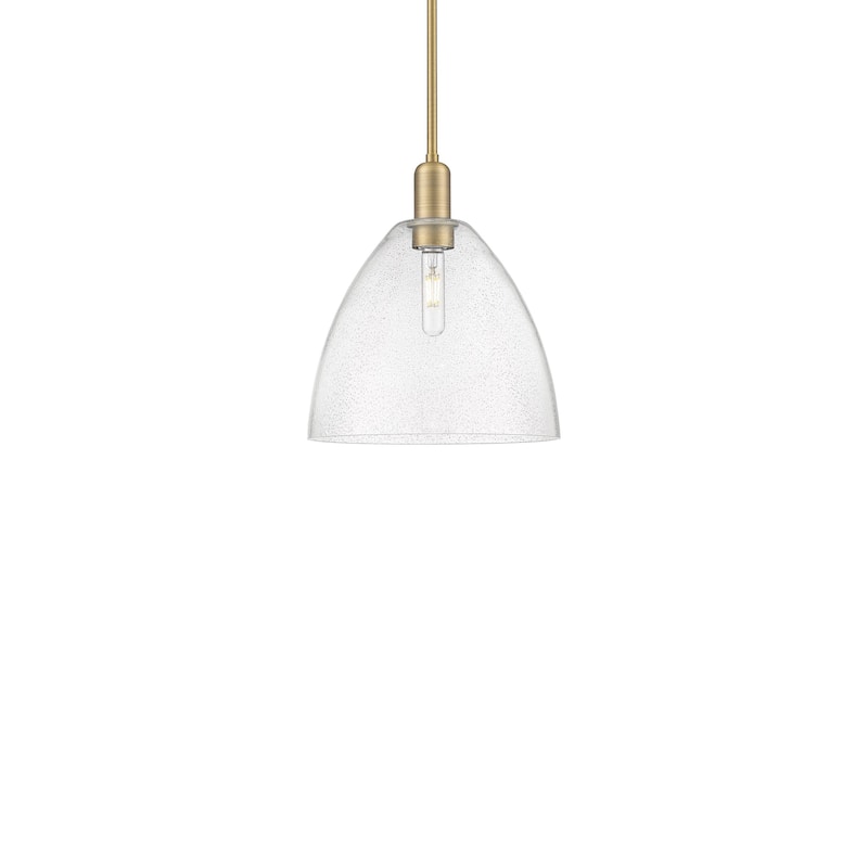 Innovations Lighting 716-1S-14-12 Bristol Pendant Bristol 12" Wide - Brushed Brass / Seedy