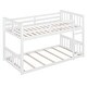 preview thumbnail 9 of 26, Twin Over Twin Floor Bunk Bed with Ladder, Solid Wood Bunk Bed Frame with Full-Length Guardrail, Detachable into 2 Separate Beds