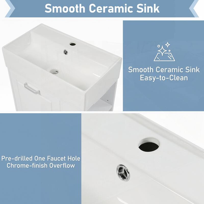 21.8 inch Wall Mounted Floating Cabinet Bathroom Vanity with Sink