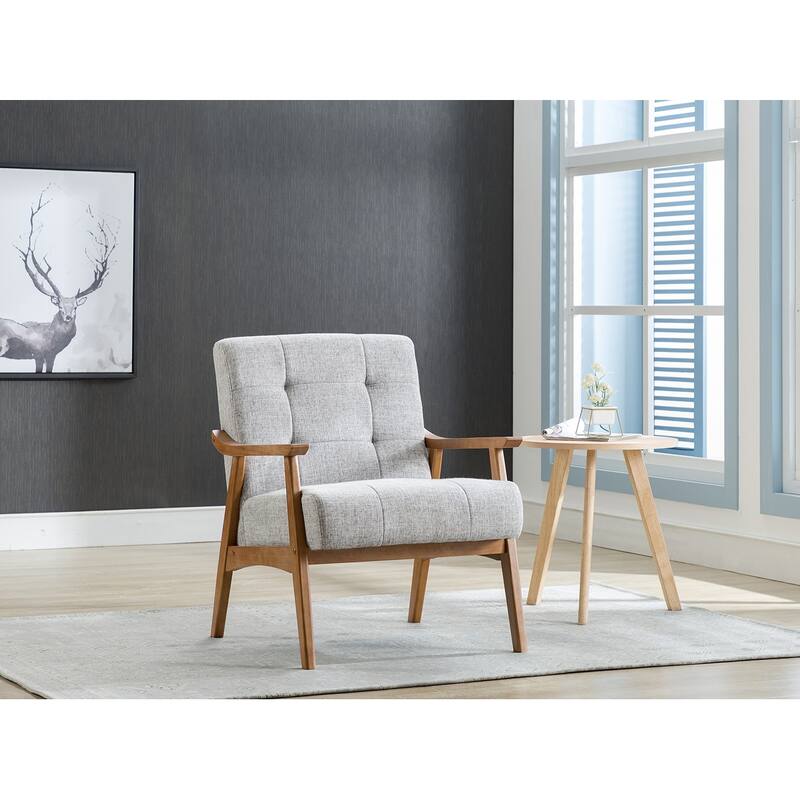 Carson Carrington Ingerod Tufted Fabric Accent Chair with Rubberwood Legs
