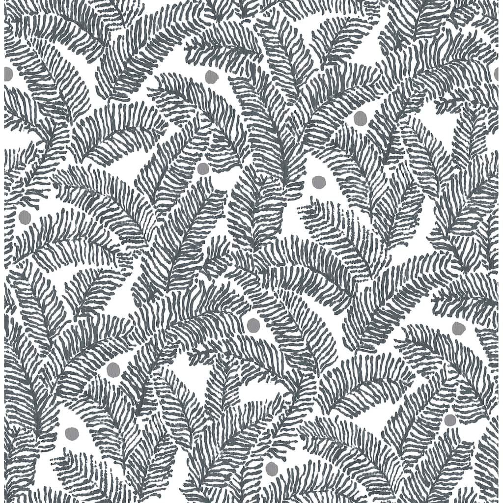 A-Street Prints Athina Grey Fern Wallpaper