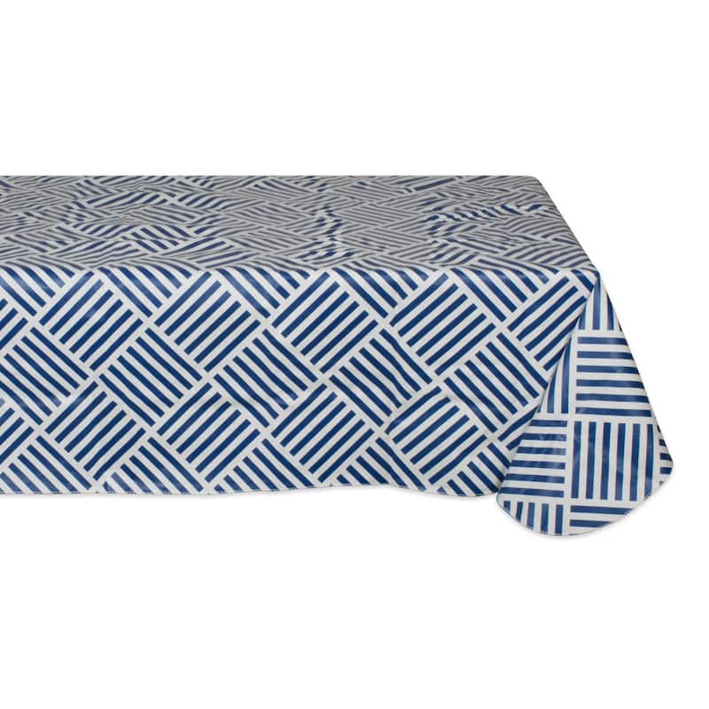 DII Summer Vinyl Tablecloth - 60x102" - Navy Grid