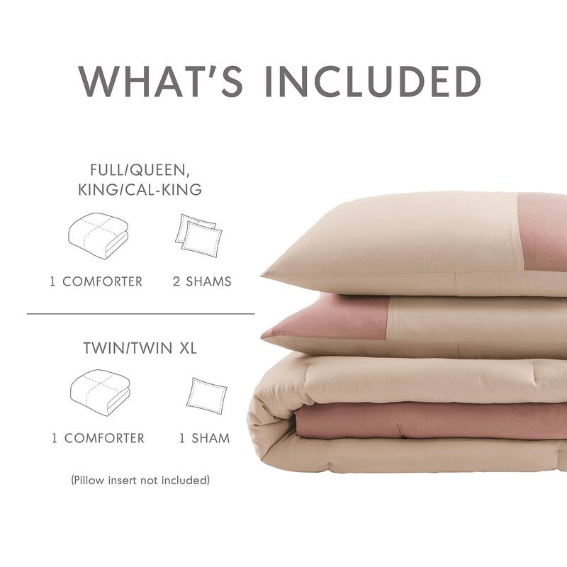 Chelsea Square Ayko Soft Washed Color Block Comforter Set