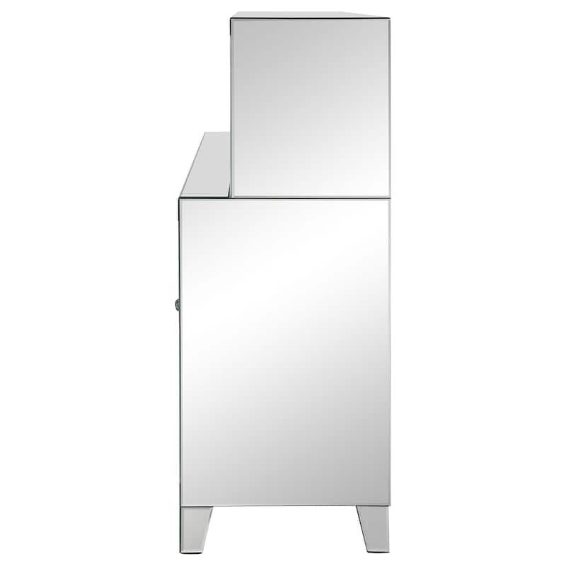 Yvaine Silver 2-door Mirrored Acrylic Home Bar Wine Cabinet