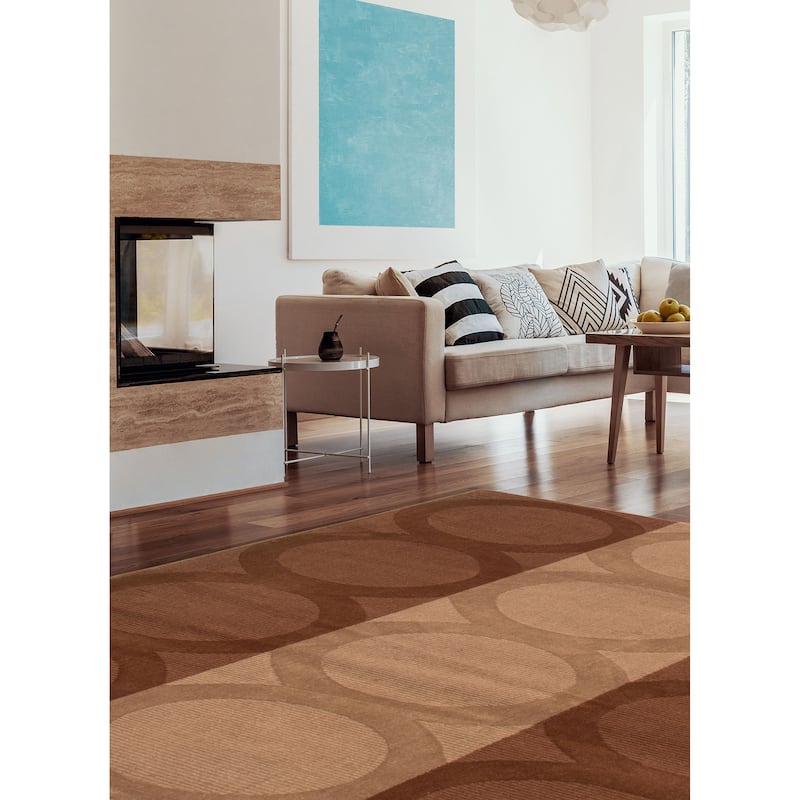 ECARPETGALLERY Hand Tufted Timeless Brown Wool Rug - 5'6 x 7'6