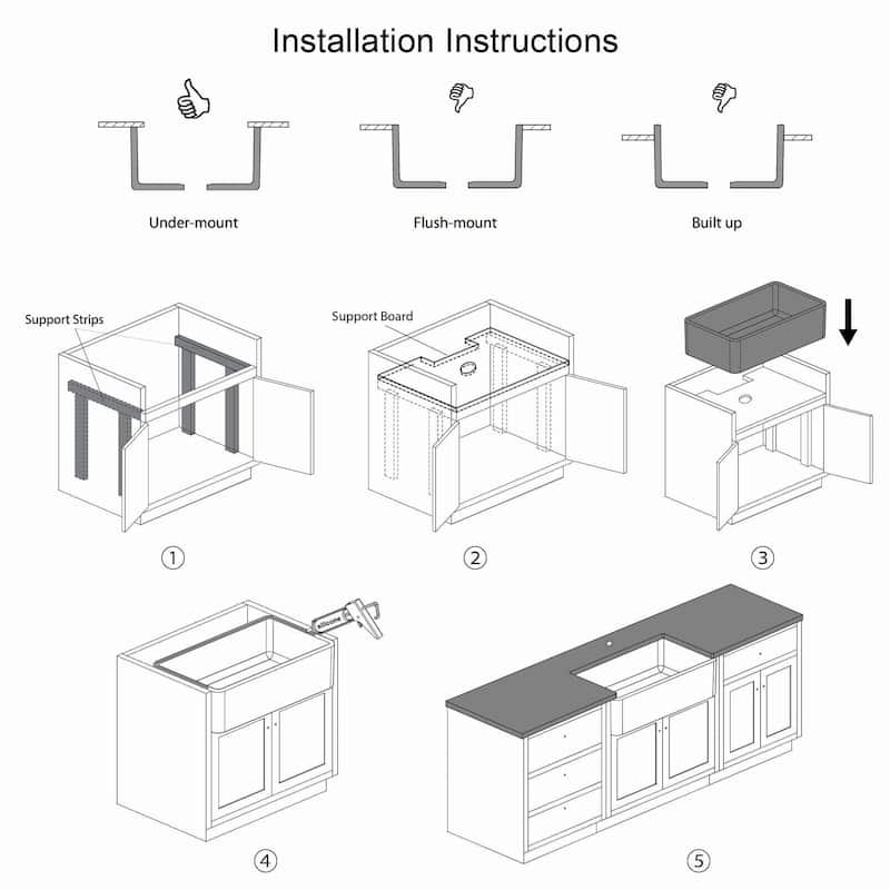 Pure 33 Inches Farmhouse Kitchen Fireclay Sink