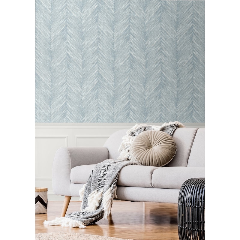 Seabrook Designs Otto Geometric Chevron Non-Woven Unpasted Wallpaper