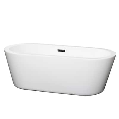 Wyndham Collection Mermaid 67" Free Standing Acrylic Soaking Tub with