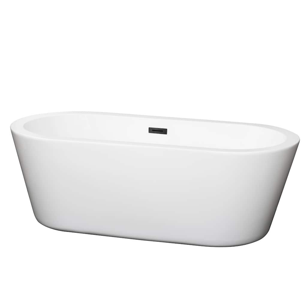 Wyndham Collection Mermaid 67" Free Standing Acrylic Soaking Tub with