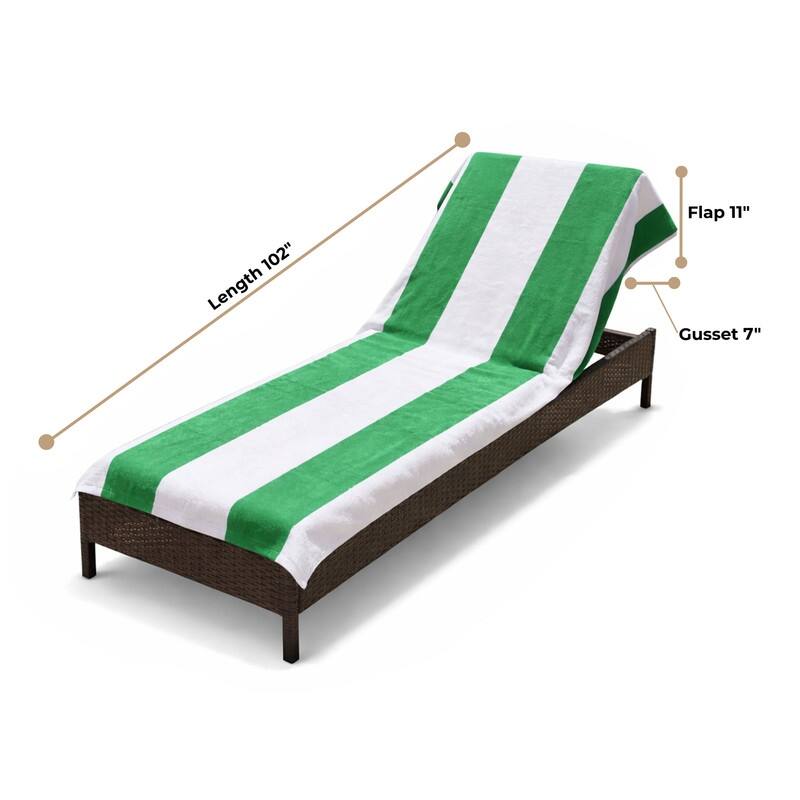 Superior Cotton Cabana Stripe Standard Size Towel/ Chaise Lounge Chair Cover