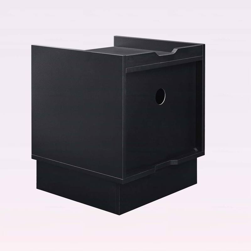 Modern Nightstand with Charging Station and LED Lights