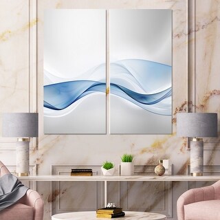 Designart "3D Wave of Water Splash" Abstract Canvas Wall Art Print 2 ...