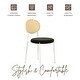 preview thumbnail 18 of 78, Leisuremod Euston Modern Dining Chair Upholstered Velvet or Leather Seat Wicker Back Accent Chair for Home Living Room & Kitchen