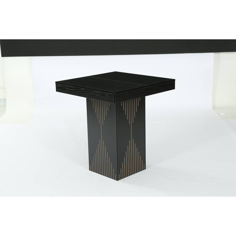 Square High Top Bar Table - N/A - Black