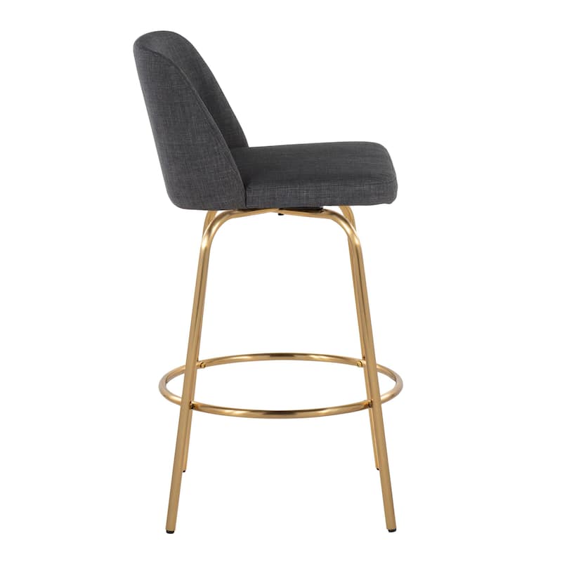 Silver Orchid Vallberga 26" Counter Stool with Gold Metal Base (Set of 2)