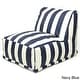 preview thumbnail 6 of 8, Indoor/Outdoor Vertical Stripe Bean Bag Chair Lounger Navy Blue/Cream