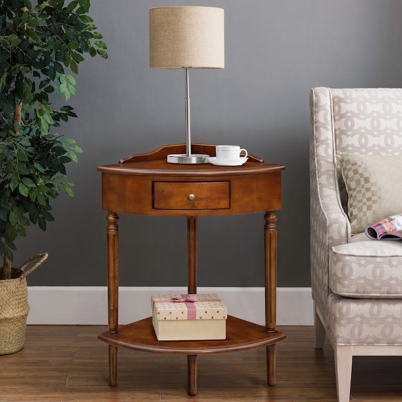 Leick Home One Drawer Corner Stand with Shelf